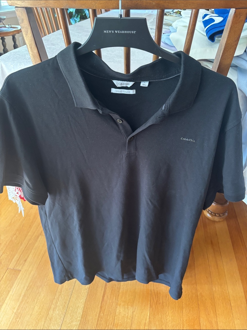 Calvin Klein Black Men's Polo Shirt with Subtle Logo